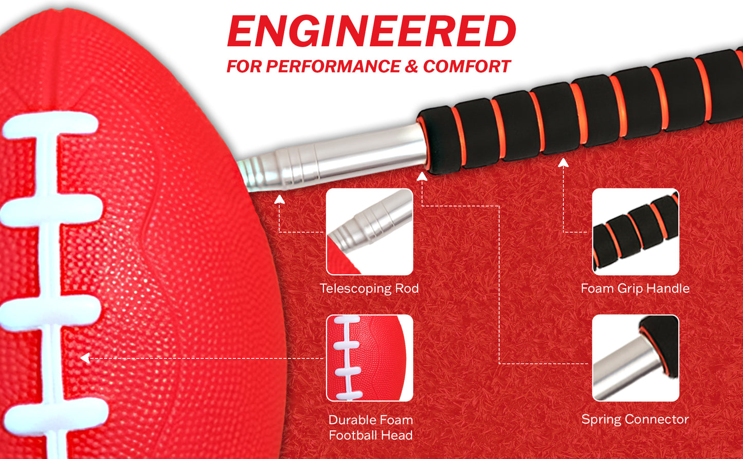 Football Snapper Stick, Telescoping Training Tool, Easily Collapsable, 50in Long
